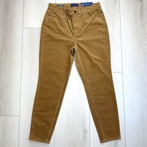 Talbots Flawless High Waist Corduroy Jegging Ankle Pants Womens 8P Brown Stretch